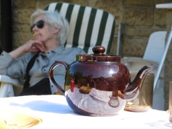 Grandma and a tea pot